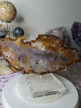 Beige Druzy Agate Slice BDA02